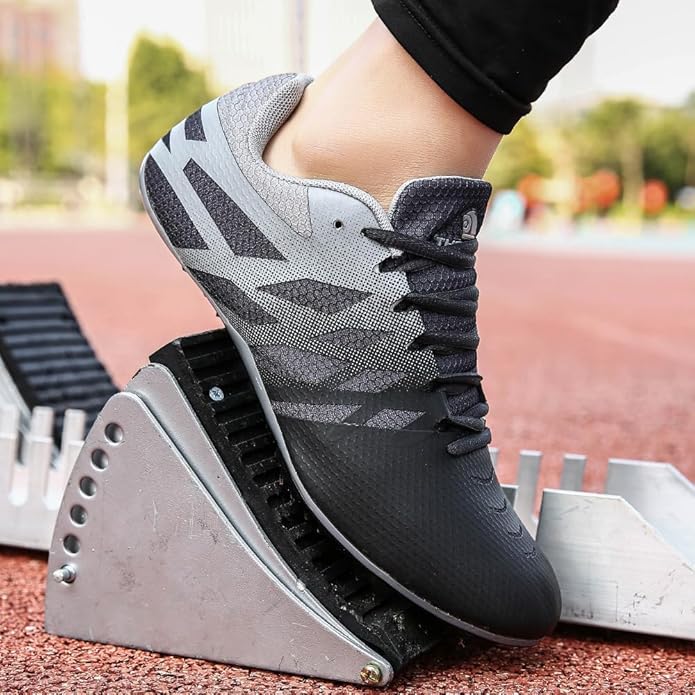 Men Women Kids Track and Field Shoes Professional 8 Spikes Running Racing Sneakers Breathable Lightweight Sprinting Shoes