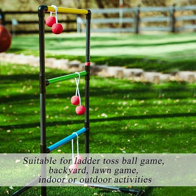 Ladder Ball Ladder Toss Balls Set Replacement Balls for Toss Match, Set of 6 with Storage Bag (Green & Orange)