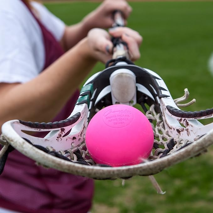 Champion Sports Lacrosse Balls – Official Size SEI Certified, Multi-Color Packs of 3, 6, or 12 for Practice & Games