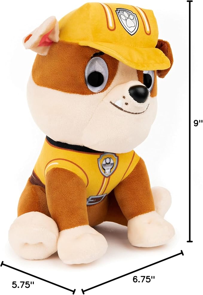 GUND PAW Patrol Rubble in Signature Construction Uniform for Ages 1 and Up, 9" (Styles May Vary)