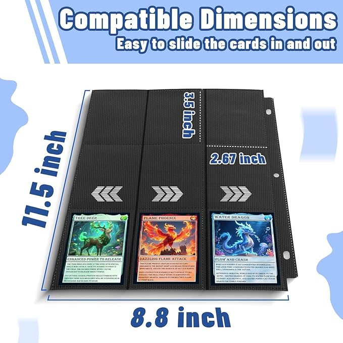 7200 Pockets Trading Card Binder Sleeves, Baseball Card Sleeves Fit for Standard Size Sport Cards, Baseball Card Holder for 3 Ring Binder