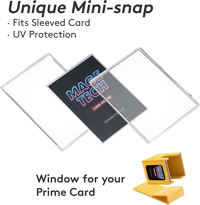 Commander Deck Box Lite - Card Display with Snap Card Holder & Removable Cover, Fits 100+ Single-Sleeved Cards, Ideal for MTG, PTCG, OPCG, SWU & More (Yellow)