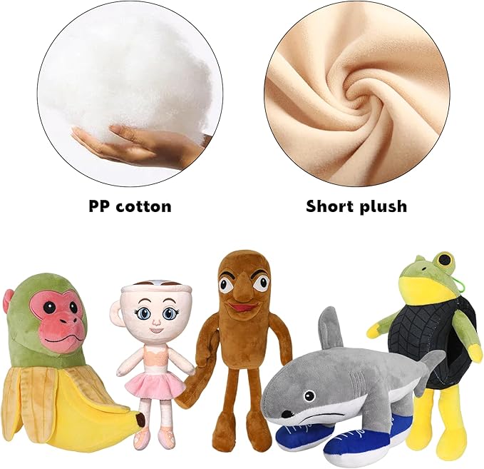 5 Pcs Italian Brainrot Plush Toy Tralalero Tralala Plush Set Soft Stuffed Meme Dolls for Collectors, Aesthetic Décor & Funny Gift Ideas