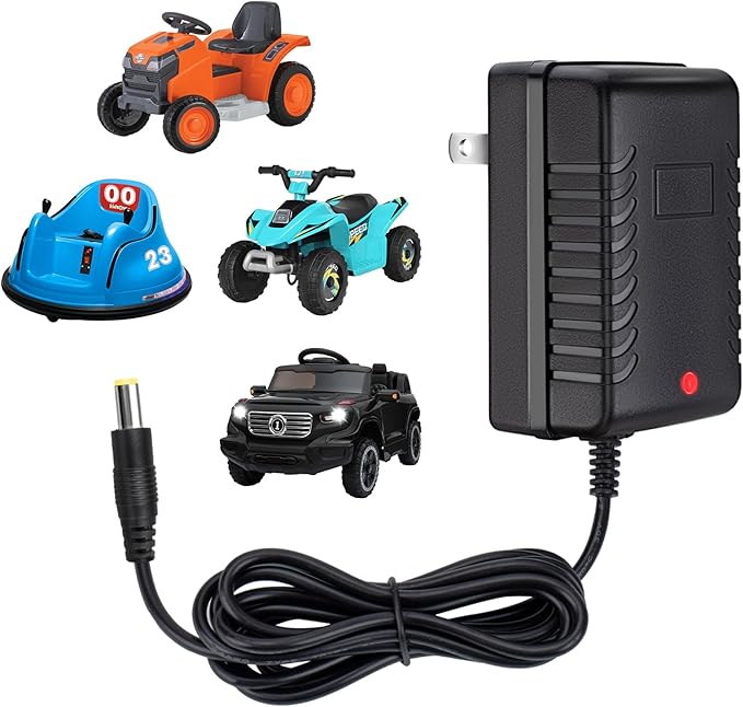 6V Battery Charger for Ride on Toys, 6V Charger for Kidzone Bumper Car, 6V Charger for Ride on Car Best Choice Products SUV Powered Accessories, Universal 6V Bumper Car Charger for Flybar