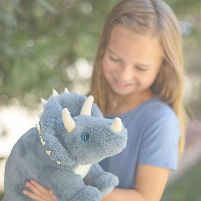World's Softest Plush Teal Triceratops, Lushee, Large, 16" Stuffed Animal for Baby, Toddler, Kids, Adults - Triceratops Plush Toy-Adorable Toy Made from Kid-Friendly, Quality Materials