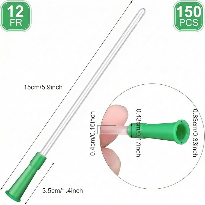 Nuanchu PVC Replacement Tubings Supplies Tubes Kit Clear Replacements Hose with Flexible Rounded End for Smooth Insert(12 FR,150 Pieces)