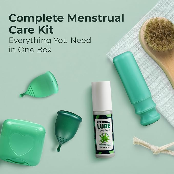 SHORDY Menstrual Cups Set with Applicator & Lube – Reusable Period Cups (Small & Large) for Beginners & Experienced Users – 12-Hour Protection, Feminine Care Kit, Alternative to Disc, Tampons & Pads