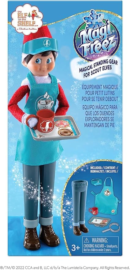 The Elf on the Shelf Christmas Tradition Box Set with Elf (Dark Tone Boy), Story Book and MagiFreez Cocoa to Go Barista Accessory Set (Multi-Item Bundle)