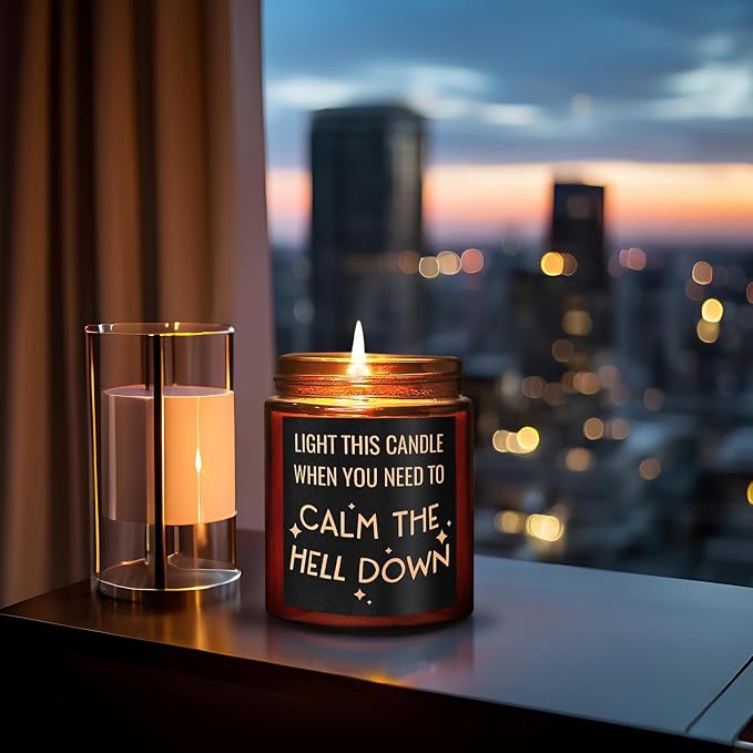 Funny Gifts for Women Men - My Last Nerve Candle - Fun Fathers Day Gift for Dad Husband Coworker Friends - Birthday Gift for Her Wife Sister Daughter Bestie - Relax Stress Relief Soy Candle