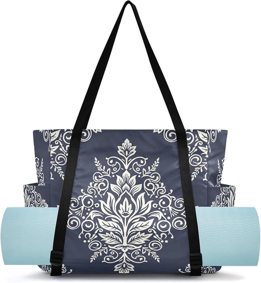 MCHIVER Yoga Bag for Women Men Large Yoga Mat Bag with Adjustable Strap Workout Bags Totes for Pilates Yoga Travel