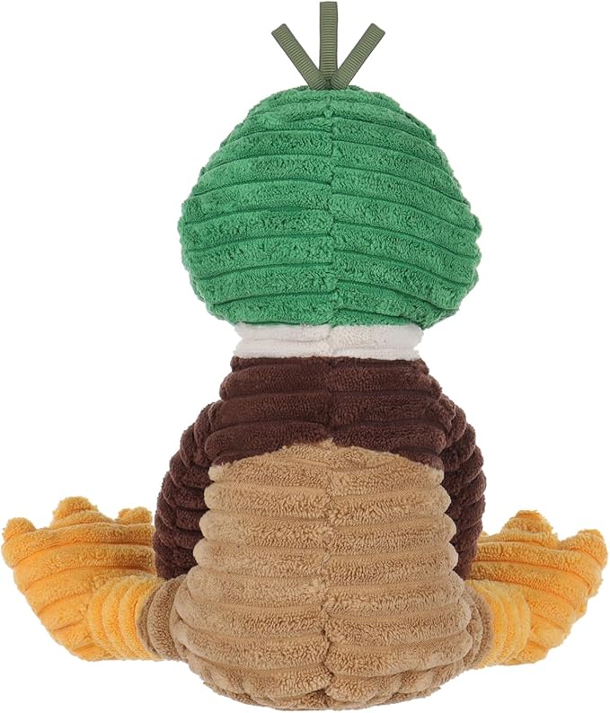 Apricot Lamb Corduroy Mallard Duck Plush Stuffed Animals for Kids, Soft Cute Plush Toys for Baby Girl and Boy, Fluffy Corduroy Mallard Green 9.9 Inches