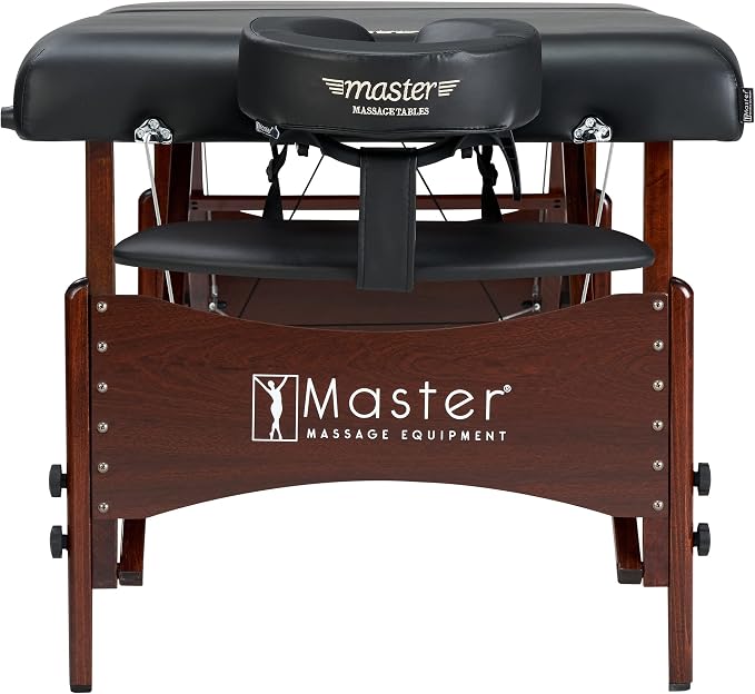 Master Massage Newport 30" Professional Portable Massage Table Package in Black with Ambient Lighting System