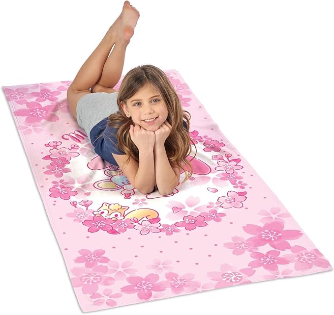NORTHWEST Sanrio Hello Kitty Beach Towel Set for Boys and Girls, 2-Pack Oversized, Soft, Fast-Drying, Sand-Resistant Pool Towels with Sakura Floral Design 30" x 60"