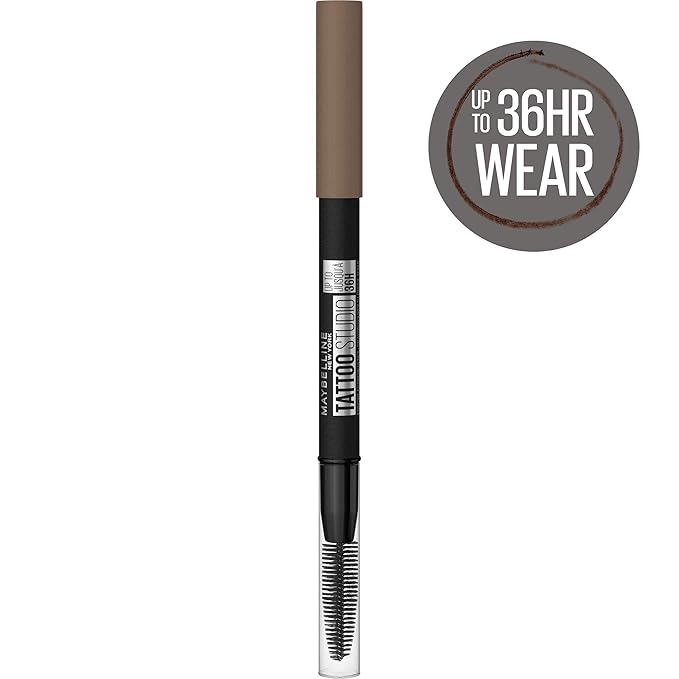 Maybelline TattooStudio Waterproof Eyebrow Pencil, Sharpenable, Longwear, Long Lasting, Pigmented Eyebrow Pencil for Defined Brows, Blonde, 1 Count