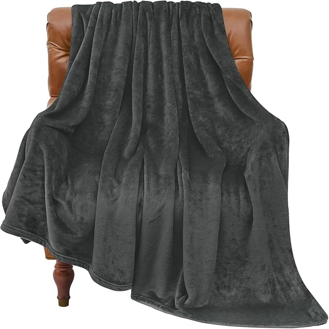 BEDELITE Fleece Blanket Soft Plush Throw for Couch Charcoal Grey 50"x70" | Ultra Soft Fleece, Plush Microfiber, Lightweight Warmth, All Season Comfort, Fade Resistant, Machine Washable, Couch Sofa Bed