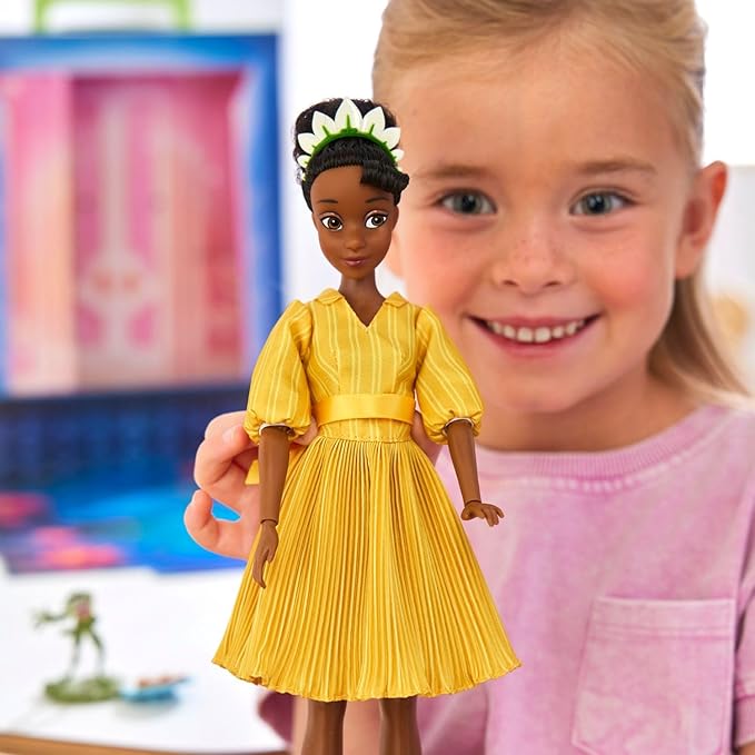 Disney Store Official Princess Story Doll - Tiana (11 Inches), Includes Coloring Book & Additional Dress, Classic Outfit, Toys for Girls