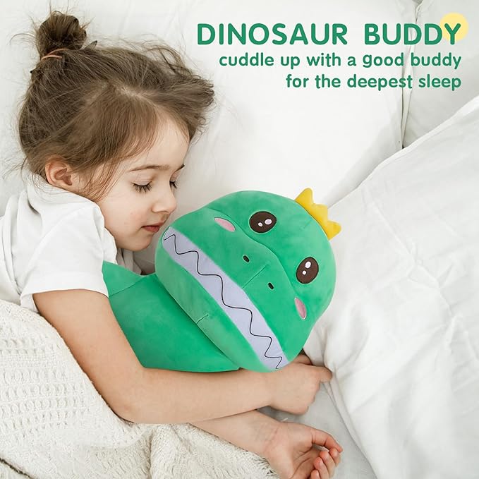 36” Large Dinosaur Plush Long Pillow, Cute Green Extra Dinosaur Stuffed Animals, Big Soft Body Pillow Squishy Plushies Toy, Gifts for Kids Boys Girls, Birthdays