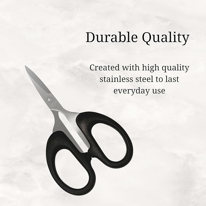2 Pack All Purpose Edge Scissors, Perfect for Cutting, Crafting, Paper, Herbs, and More, 4.75 Inch, Black