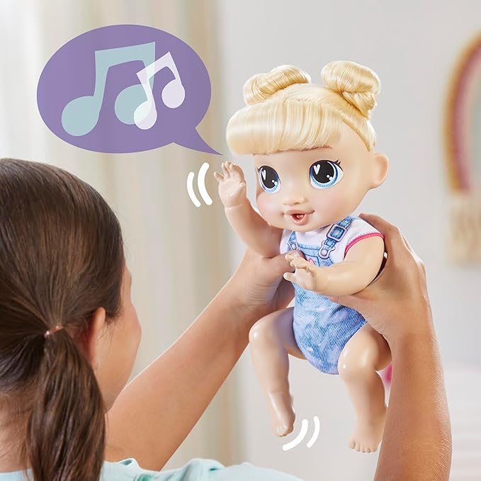 Baby Alive Crawl 'n Play Harper Hugs Electronic Crawling Baby Doll Set, Blonde Hair, Kids Toys for Girls & Boys 3 Years & Up, 10.75 Inches