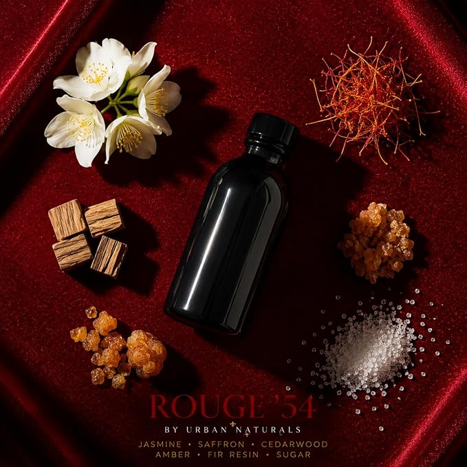 Urban Naturals Rouge '54 Reed Diffuser Set | Saffron, Jasmine, Amber and Woods | Aromatic Home Fragrance | Made in the USA