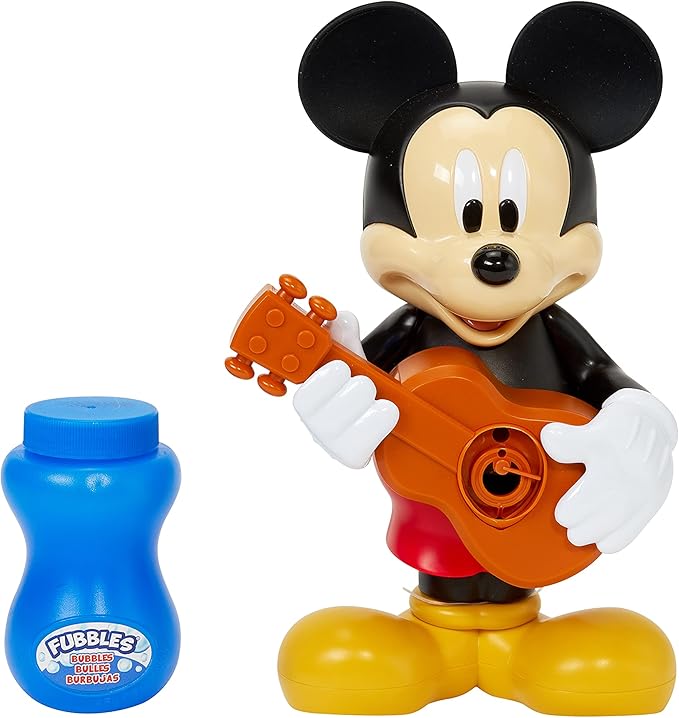 Little Kids Disney Mickey Mouse Action Bubble Blower Machine, Includes Bubble Solution, Multi