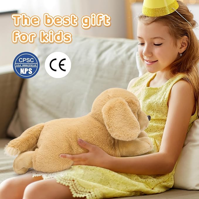 MaoGoLan 4pcs Golden Retriever Stuffed Animal with Babies Inside - 18" Mommy Dog Stuffed Animal with 3 Puppy Plushies, Soft Cute Stuffed Dog Plush Toys for Kids Girls Boys Gift