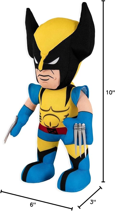 Bleacher Creatures Marvel Wolverine 10" Plush Figure - A Superhero for Play and Display