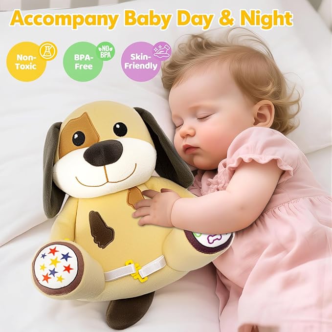 Baby Toys 6-12 Months, Puppy Musical Plush with Lights, ABCs, Animal Sounds, Numbers, Infant Early Learning Toy,Christmas Birthday Gifts for 6+ Month Boys &Girls