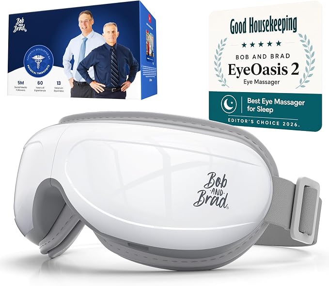 BOB AND BRAD Eye Massager with Heat FSA Eligible HSA, Birthday Gifts for Women Men Mom EyeOasis 2 Heated Eye Mask for Migraines with Music, Smart Migraine Massager for Dry Eyes Relief & Improve Sleep