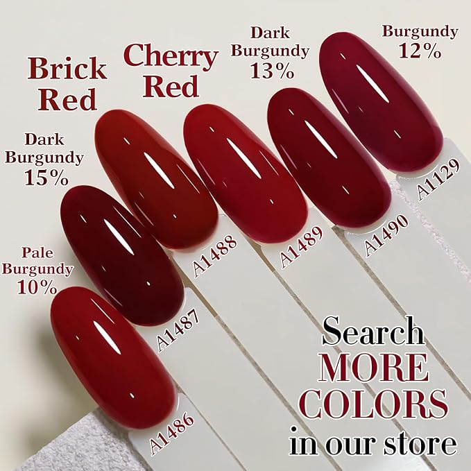Double Rhythm Translucent Gel Polish Sheer Neutral Natural Light Milky Same Color Same Bottle 15ML Jelly UV Nail Polish Nail Art DIY at Home (Pale Burgundy-A1486)
