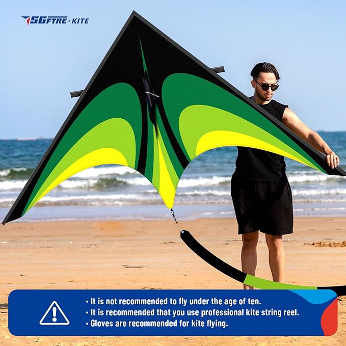 SGftre Delta Kite for Kids & Adults，Extremely Easy to Fly for Beginners，Kites for Beach Trip Park Family Outdoor Activities
