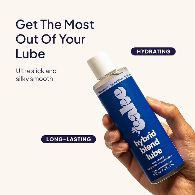 Hello Cake Hybrid Lube - Silicone and Water-Based Personal Lubricant, Safe for All Toy Materials, Ultra Slippery, Long-Lasting, Non-Sticky, Condom Compatible Lube for Men, Women, and Couples, 8 fl oz