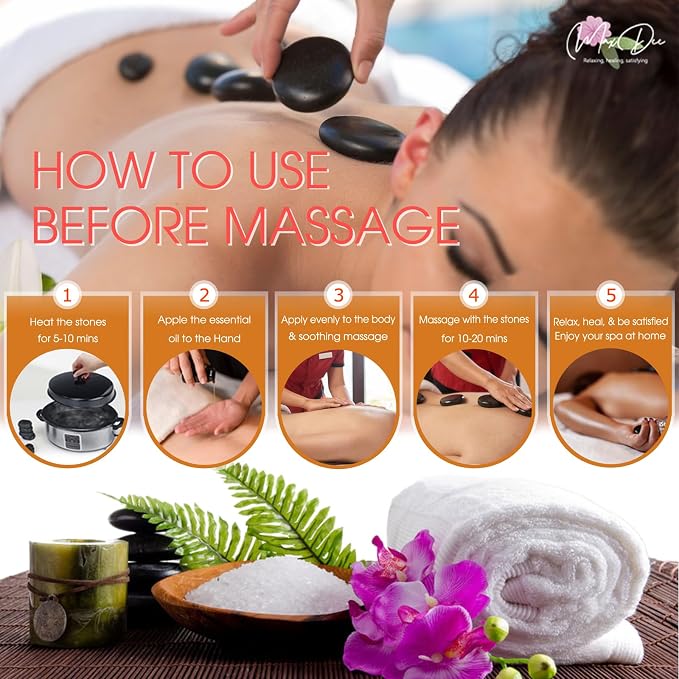 Maxdee Gua Sha Facial Tool & Hot Stone Massage Set | 8 Mini Gua Sha Stones & 2 Hot Massage Stones, Facial Sculpting for Jawline Contour & Puffiness Reduction, Facial Massage Tool, Skin-Care Gift, 1.6"