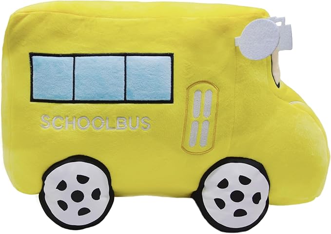 Soft Plush School Bus Stuffed Car Toy Super Cute Yellow Truck plushie Excellent Gifts for Kids or Birthday Party 11 Inches