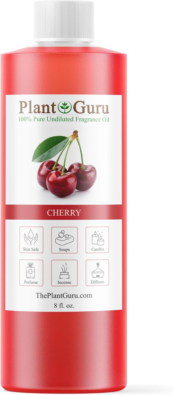 Cherry Fragrance Oil 8 fl. oz. Scented Oil for DIY Soap Making, Candles, Bath Bombs, Body Butters. Used in Aromatherapy Diffusers, Burners and Warmers. Great Addition to Lotions and Creams.