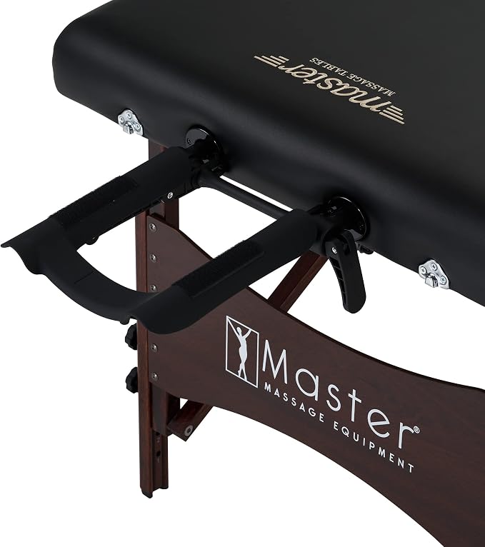 Master Massage 30" Roma Therma Top Heated Portable Massage Table, Wide Salon Spa Beauty Facial Bed with Adjustable Heating System, Face Pillow, and Carrying Bag (Black)