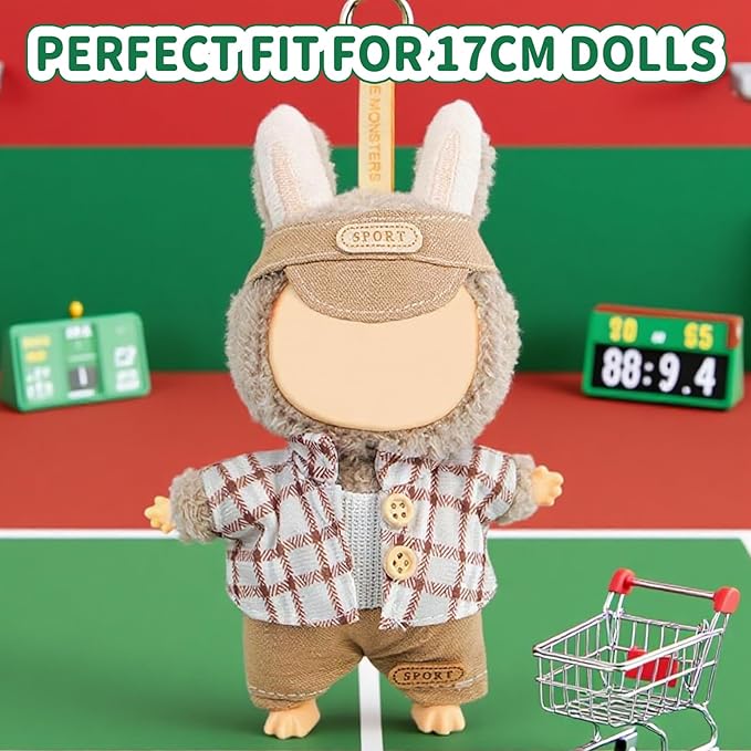 Coolcandy 17cm Doll Clothes for Doll, Fashionable Dolls Outfit with Accessories Suit, Stylish Adorable Dolls Clothes Set, Soft Fabric, Detailed Stitching(Doll Not Included)