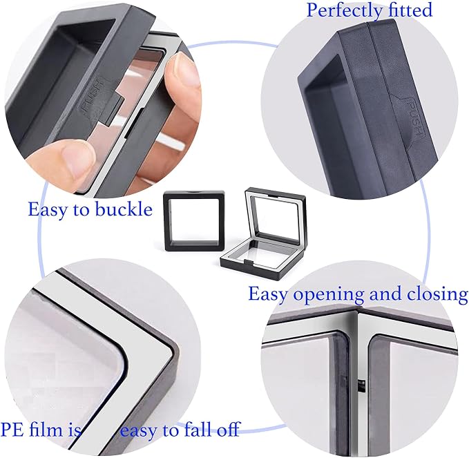 10 Pack Jewelry Gift Boxes 4.33 x 4.33 x 0.78 Inch Transparent Jewelry Box Small Gift Boxes for Jewelry, Earrings, Necklaces, Handmade Bangles, Bracelets (Black and White C)