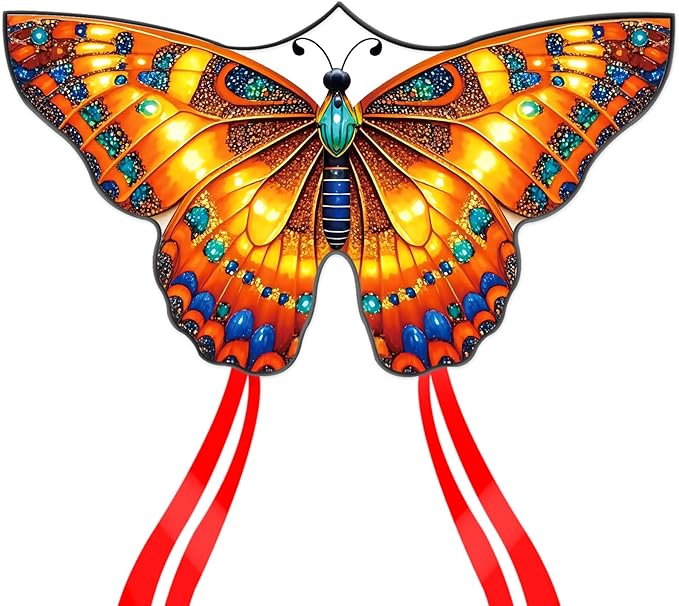 Mint's Colorful Life Butterfly Kite for Kids & Adults Easy to Fly, Large Single Line Kites with 300ft String Kite Handle