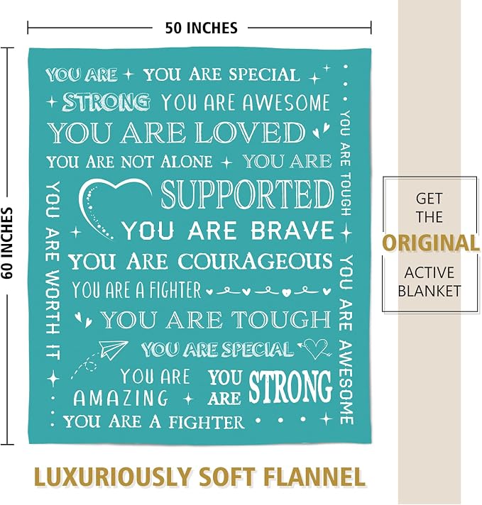 Gift for Women- Get Well Blanket, Inspirational Gift for Women | Feel Better After Surgery Present for Sick Women, Thinking of You Gifts for Mom Daughter Grandma Friend Sister, 60'' x 50''