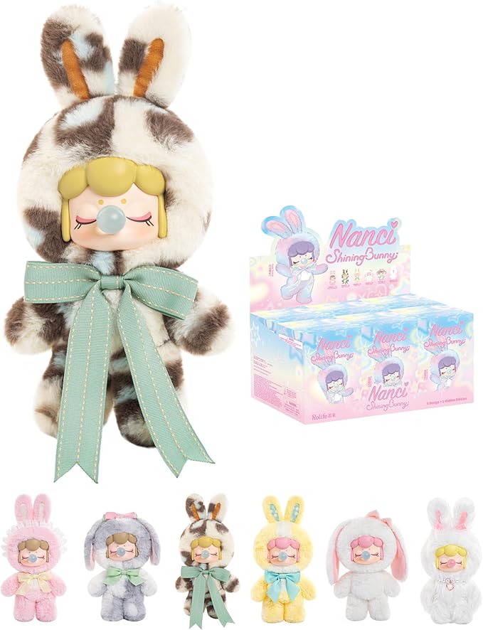 Rolife Nanci Bunny Stuffed Animal Plush Doll,8-11 Inches Cute Anime Blind Box Figures,Mystery Box Popular Soft Collectible Toy for Toddlers Baby Girls Women,Creative Christmas Birthday Gifts
