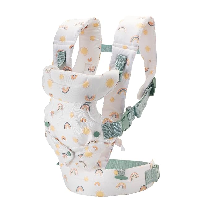 Infantino Flip 4-in-1 Convertible Baby Carrier, Adjustable, Ergonomic Babywearing, Registry Essential, Baby Carrier for Newborn to Toddler, Rainbow