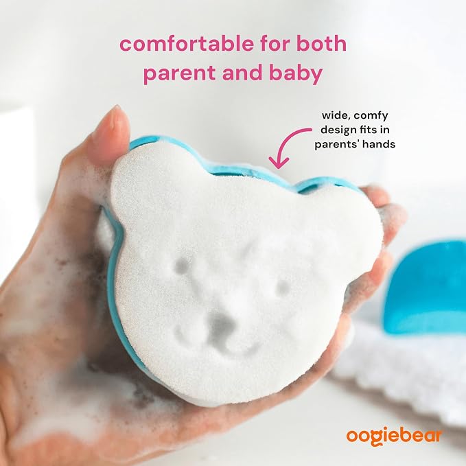 oogiebear Cradle Cap Brush Kit Includes 2 Additional Replacement Sponges – Gentle and Safe Scalp Massage Care with Sponge, Brush, and Comb for Newborns and Babies