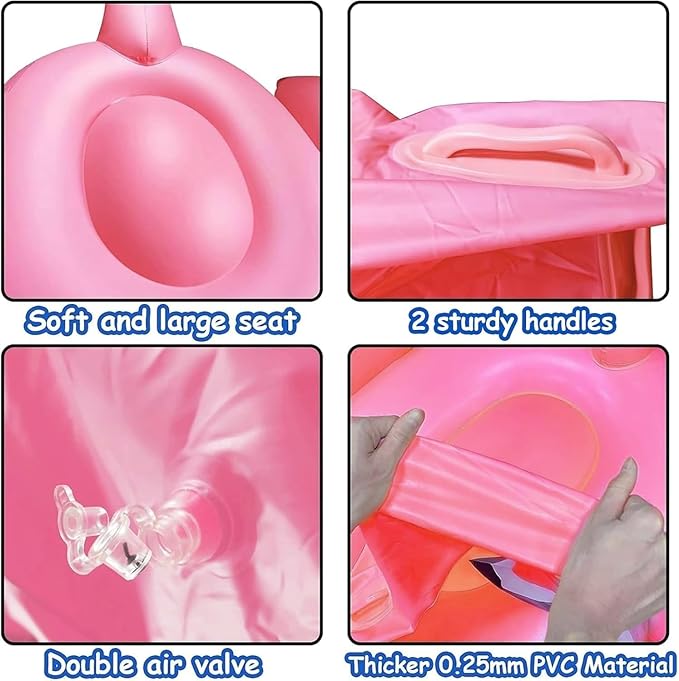TURNMEON Giant Flamingo Pool Float, Inflatable Summer Beach Swimming Raft Lounge Ride-on Water Pool Floatie for Adults Kids Lake Beach Float Pool Party Toys, Flamingo/Unicorn