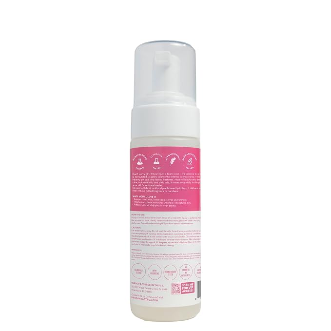 Her Fantasy Box | Boric Balance Yoni Foam Wash - Naturally Safe, pH-Balancing, Gentle Cleansing Formula for Daily Care, Odor Control, and Feminine Hygiene, 6 oz
