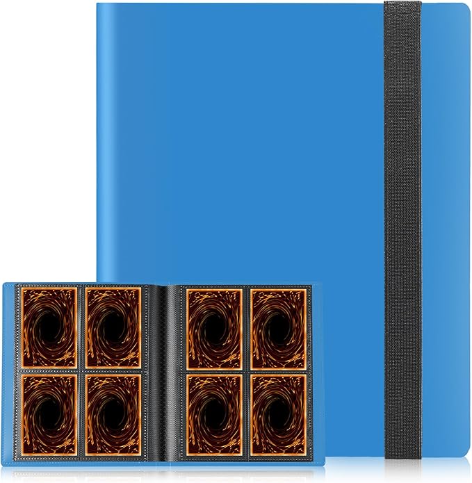 Card Binder, Upgraded 4 Pockets Trading Card Binder for Cards, Mini Collection Card Album, 160 Pockets Small Card Book Holder - Blue