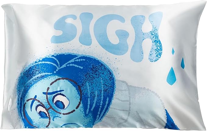 Disney Pixar Inside Out Sadness Satin Pillowcase - Standard Size 20x30 Inch Silky Soft Blue Premium Pillow Cover