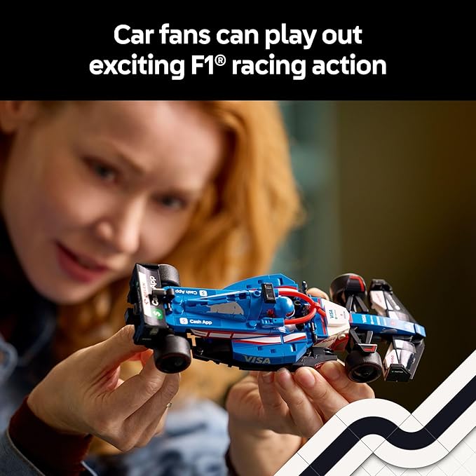 LEGO Speed Champions Visa Cash App RB VCARB 01 F1 Race Car Model Kits - Building Sets for Adults, Ages 18+ W/Realistic Features - DIY Crafts for Display - Gift Ideas for F1 Fans - 77246