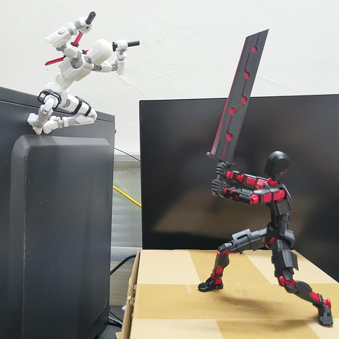 (Assembly Completed Dummy 20 Action Figure, 8.1 inches， Strong Magnetic Accessories， 8 Types of Weapons 3D Printed Robot Multi-Jointed Movable, Spider Ninja Series (Bright Gold)