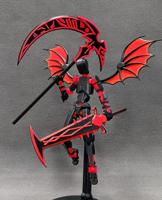 Assembled T13 Robot Action Figure Set, Dummy 13, 3D Printed Lucky 13 Titan, for Collectors Desktop Decorations, Red